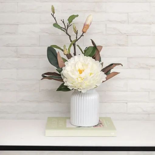 Hurricane Glass Jar White Medium (11Dx15cmH)