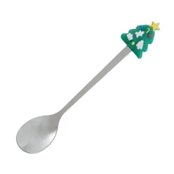 Jolly Happy Santa Ceramic Mug w Spoon Red (8x14cmH)