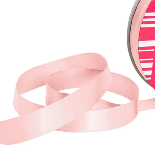 Jumbo Bulk Ribbon Single Face Satin Baby Pink (25mmx100m)