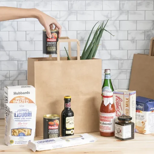 Kraft Bag Grocery Flat Handle Brown Pk10 (320Wx175Gx340mmH)
