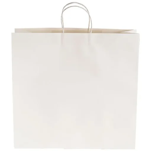 Kraft Paper Bag Shopper Giant White Pk10 (450Wx150Gx430mmH)