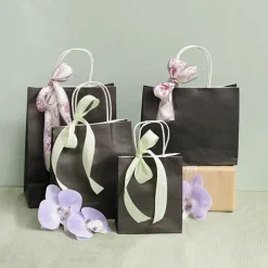 Kraft Paper Bag Shopper Medium Black Pk10 (205Wx110Gx275mmH)