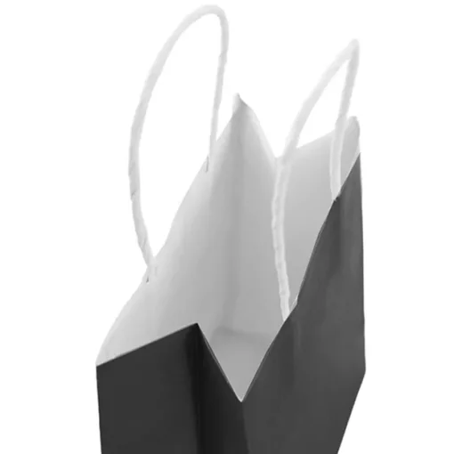 Kraft Paper Bag Shopper Medium Black Pk10 (205Wx110Gx275mmH)
