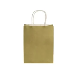 Kraft Paper Bag Shopper Medium Gold Pk10 (205Wx110Gx275mmH)