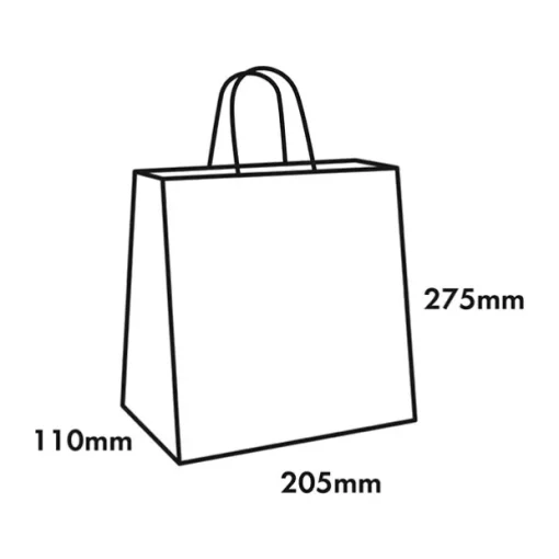 Kraft Paper Bag Shopper Medium Brown Pk10 (205Wx110Gx275mmH)