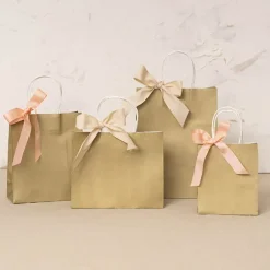 Kraft Paper Bag Shopper Mini Gold Pack 10 (140Wx75Gx165mmH)