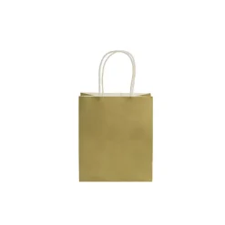Kraft Paper Bag Shopper Mini Gold Pack 10 (140Wx75Gx165mmH)