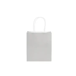 Kraft Paper Bag Shopper Mini Silver Pk10 (140Wx75Gx165mmH)