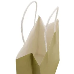 Kraft Paper Bag Shopper Small Gold Pk10 (180Wx85Gx215mmH)