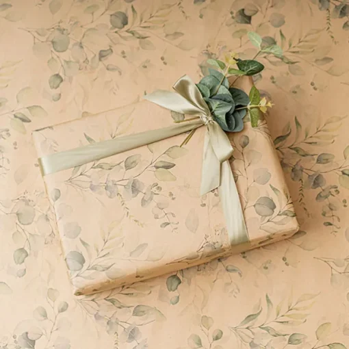 Kraft Paper Eucalyptus Print 80gsm Brown Pack 100 (50x70cm)