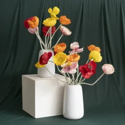 Large Poppy 3 Stem Bunch Blush Pink (14cmDx61cmH)