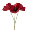 Large Poppy w Black Centre 3 Stem Bunch Red (14cmDx61cmH)