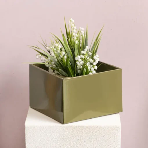 Large Posy Box Autolock Base Pack 10 Moss Green (22x14cmH)