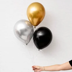 Latex Balloon 12" Pack 36 Metallic Silver (30.5cmD)