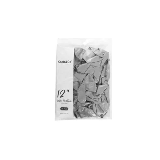 Latex Balloon 12" Pack 36 Metallic Silver (30.5cmD)