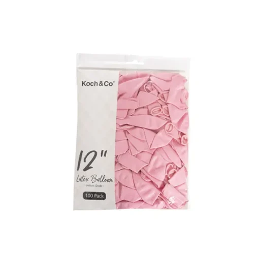 Latex Koch Balloon 12" 100 Pack Pastel Pink (31cmD)