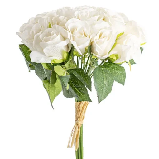 Lavina Rose Bud Bouquet 18 Heads Nude Beige (33cmH)