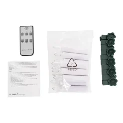 LED Christmas Flickering Candle w Clip Pack 10 White (10cmH)