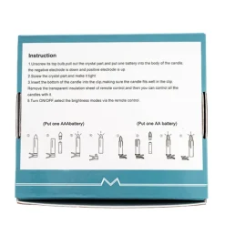 LED Christmas Flickering Candle w Clip Pack 10 White (10cmH)