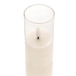 LED Glass Trueflame Flickering Event Pillar Candle 5x22.5cmH