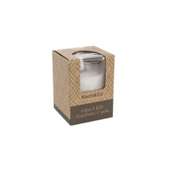 LED Glass Trueflame Flickering Event Pillar Candle 7.5x10cmH