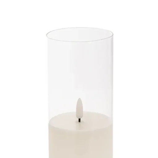 LED Glass Trueflame Flickering Event Pillar Candle 7.5x30cmH