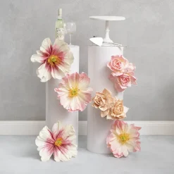 Lina Large Crepe Paper Rose Stem Powder Pink (24cmDx66cmH)