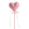 Love Heart Glitter Pick Pack 4 Pink (30cmH)