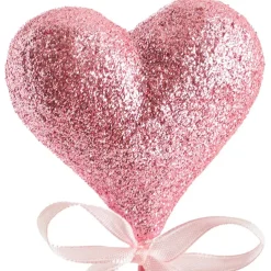 Love Heart Glitter Pick Pack 4 Pink (30cmH)