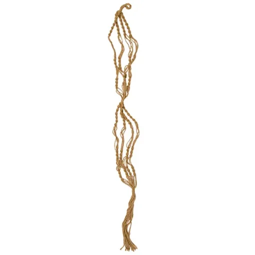 Macrame Hanging Double Pot Holder Twist Natural (140cm)