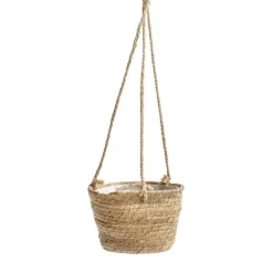 Maya Grass hanging Basket Round Natural (22Dx16.5cmHx68TH)