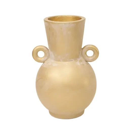Mediterranean Fibreglass Urn Brushed Gold (47x43x69cmH)