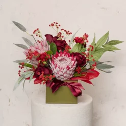 Medium No.6 Posy Box Autolock Base Pk10 Moss (16x12cmH)