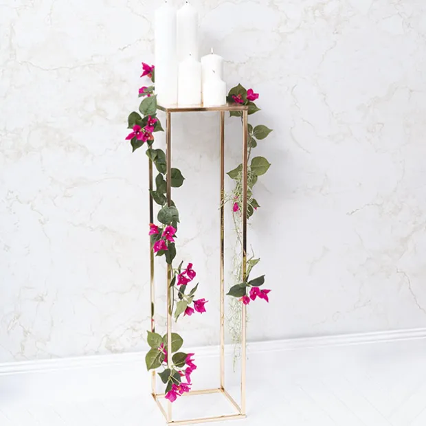 Metal Centrepiece Stand KD Gold (25x25x96cmH)