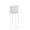 Metal Display Stand With Round Pot White (23Dx65cmH)