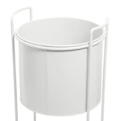 Metal Display Stand With Round Pot White (23Dx65cmH)