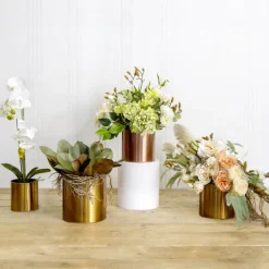Metal Plant and Arrangement Pot Set 3 Brass Gold (20x18cmH)