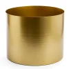 Metal Pot Round Brass Gold (30x24cmH)