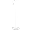 Metal Shepherd's Hook Adjustable w Base White (160cmH)