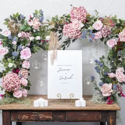 Metal Table Flower Arch Extendable Gold (125x110cmH)