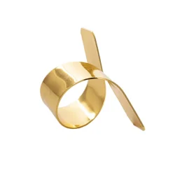 Metal Twist Napkin Ring Pack 4 Gold (4x5x8cm)