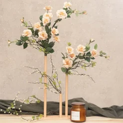 Metal Vase 3 Tubes Peach Fuzz (21x10x40cmH)