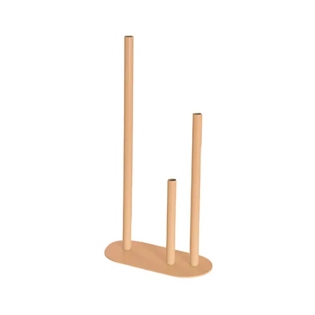 Metal Vase 3 Tubes Peach Fuzz (21x10x40cmH)