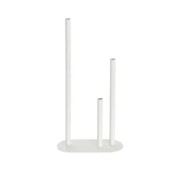 Metal Vase 3 Tubes White (21x10x40cmH)