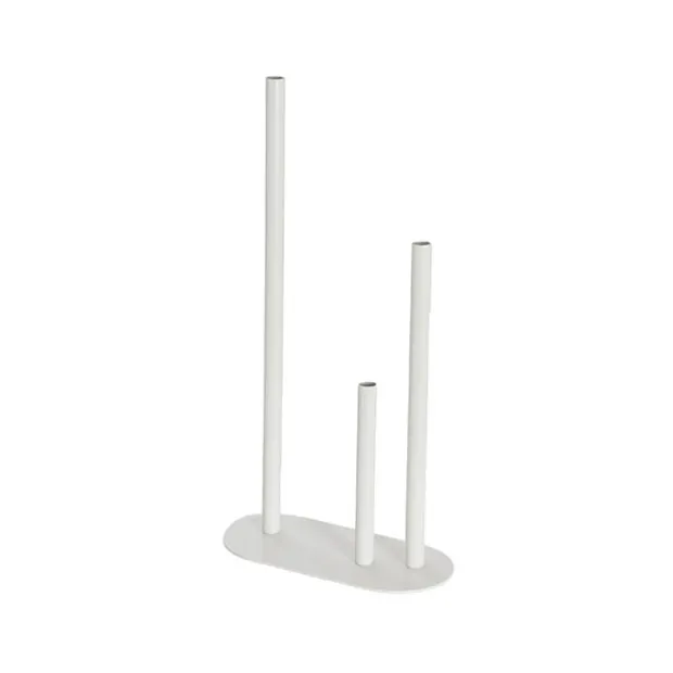 Metal Vase 3 Tubes White (21x10x40cmH)