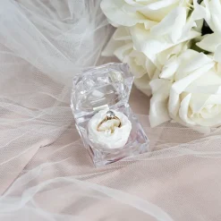 Mini Diamond Shape Acrylic Box Clear (4.5cmH)