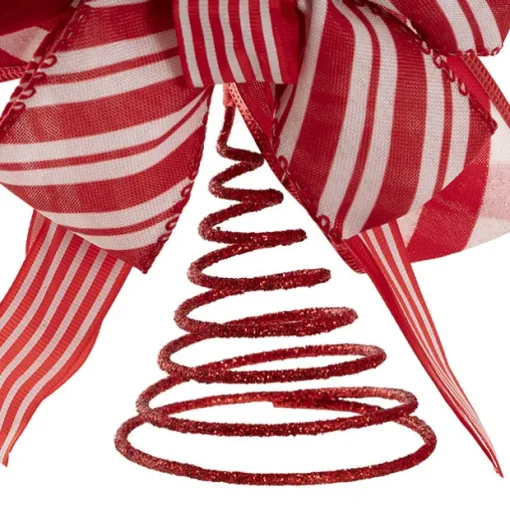 Mixed Candy w Bow Tree Topper Red & White (15x30x42cmH)