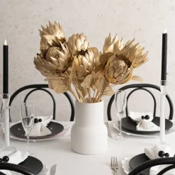Native Protea Open Head Metallic Gold (63.5cmH)