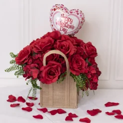Natural Jute Posy Bag With Plastic Liner (23x22x20cmH)