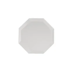 Octagon Mirror Glass Bevelled Plate Pack 4 Silver (10cmD)